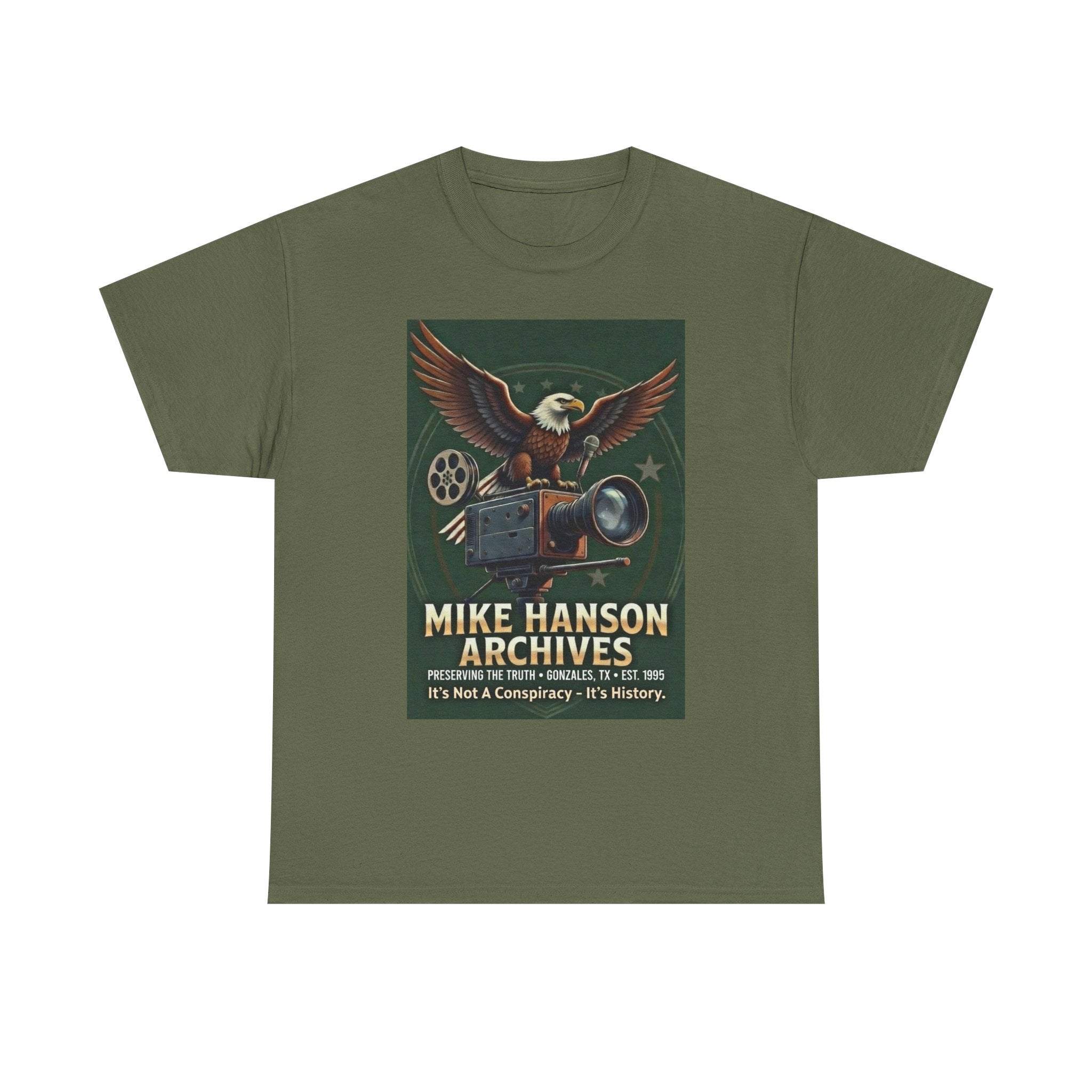 Mike Hanson Archives T-Shirt — Vintage Film Camera & Eagle Graphic