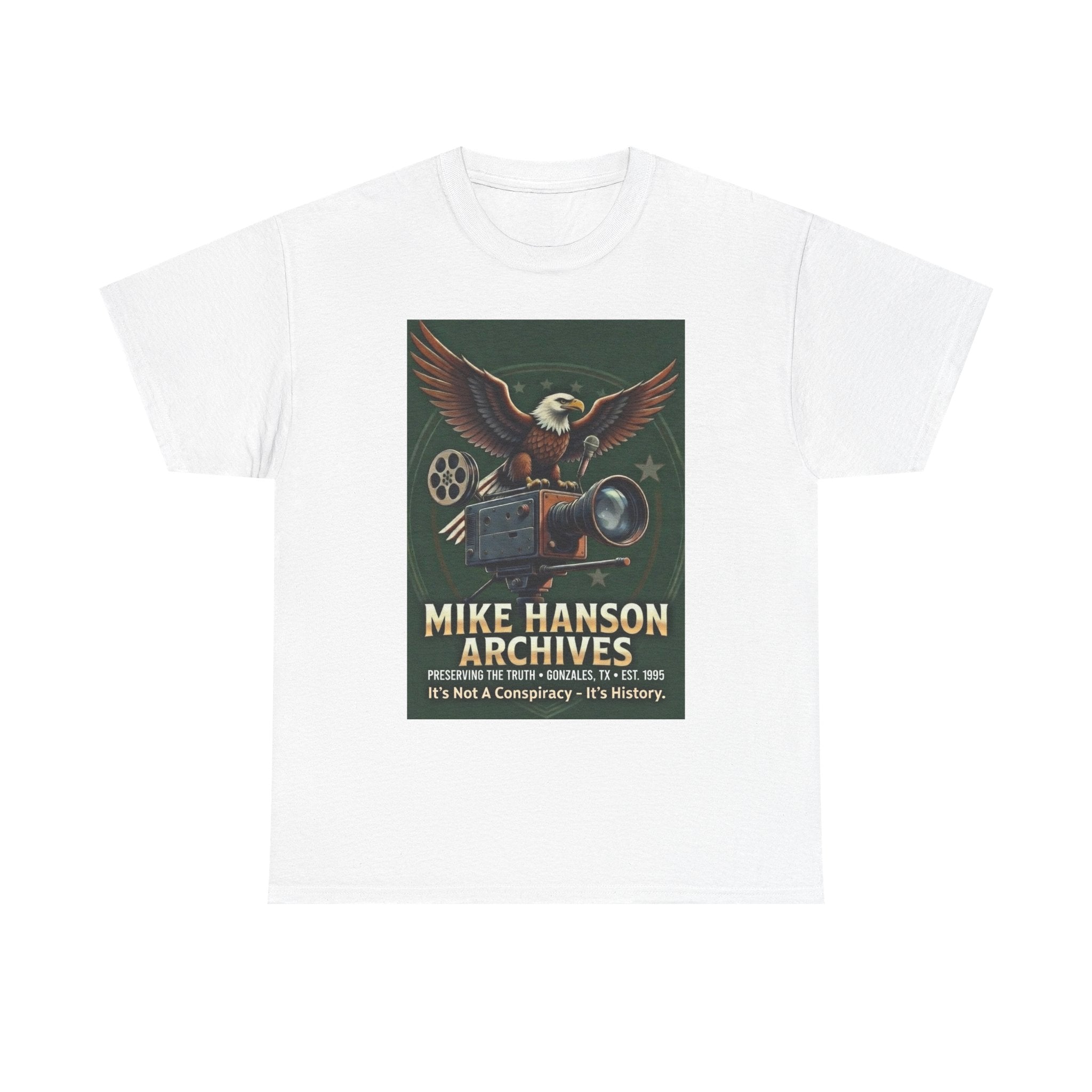 Mike Hanson Archives T-Shirt — Vintage Film Camera & Eagle Graphic