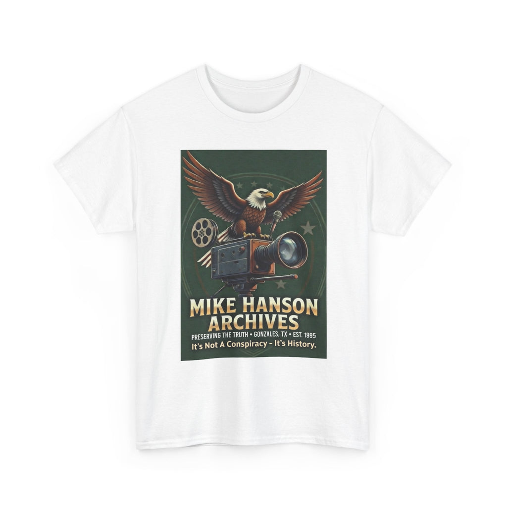 Mike Hanson Archives T-Shirt — Vintage Film Camera & Eagle Graphic