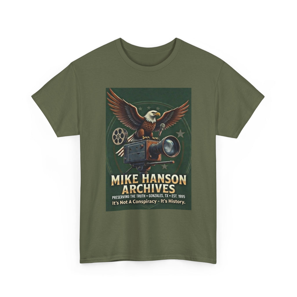 Mike Hanson Archives T-Shirt — Vintage Film Camera & Eagle Graphic